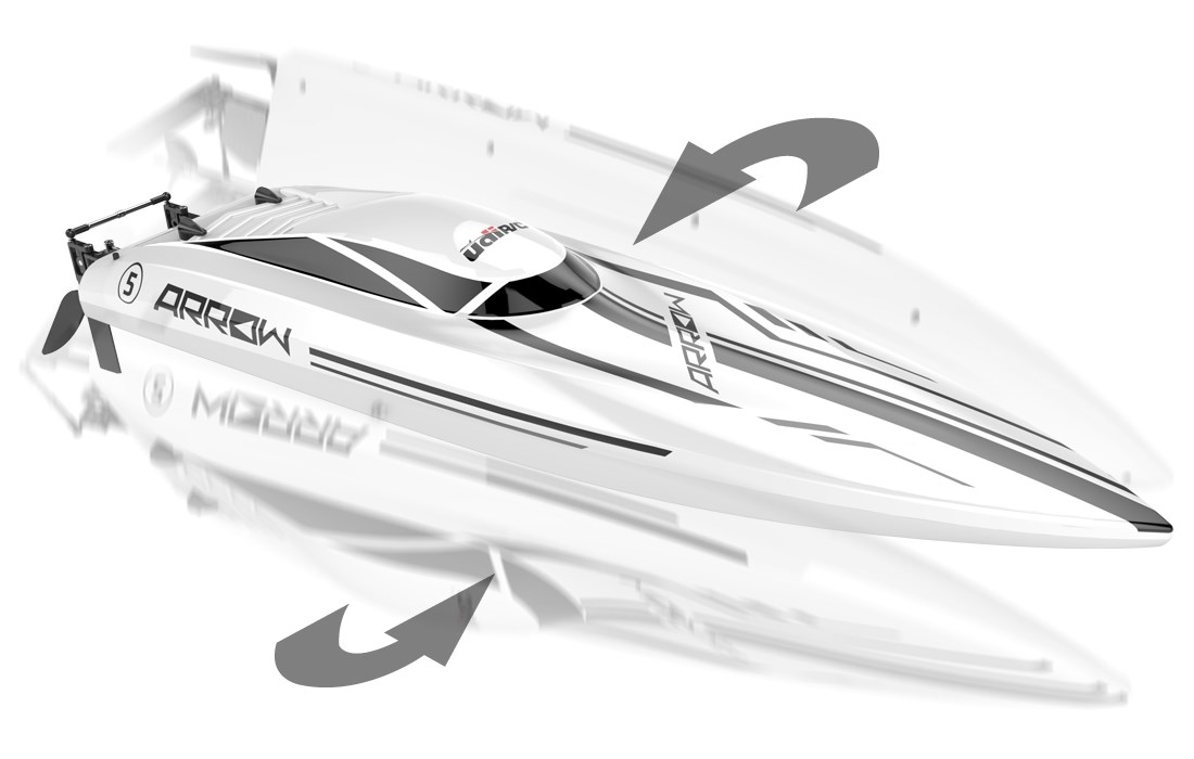 UDI Arrow RC Boat - Hvid 2.4 GHz