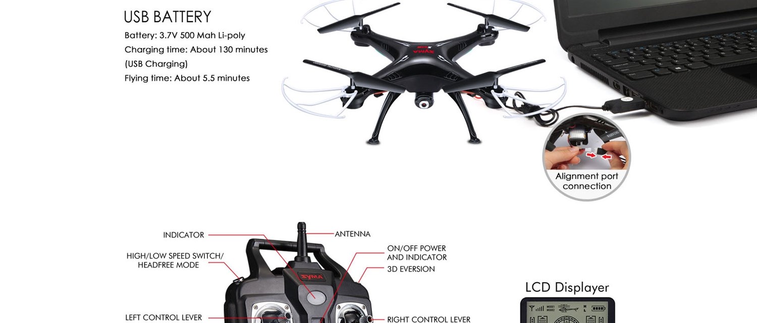 Syma X5SW drone - Med HD kamera & WIFI-link