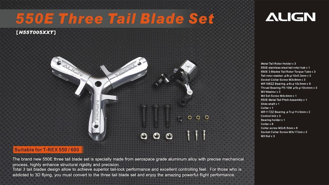 H55T005XXT 550E Three Tail Blade Set