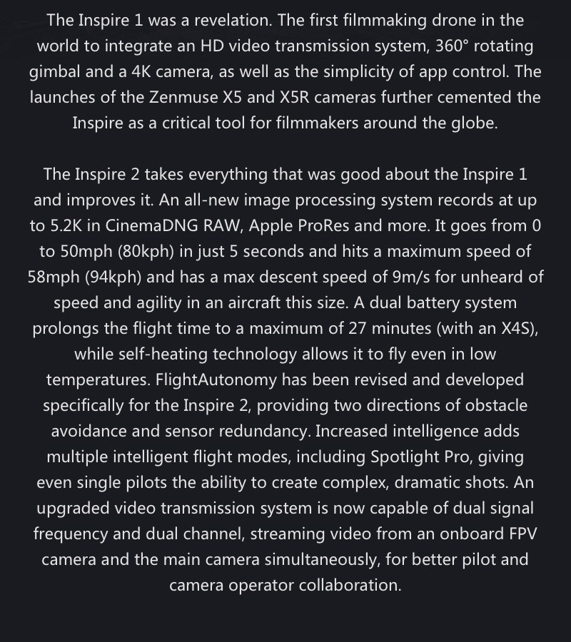 DJI Inspire 2 (ProRes/CinemaDNG) RTF