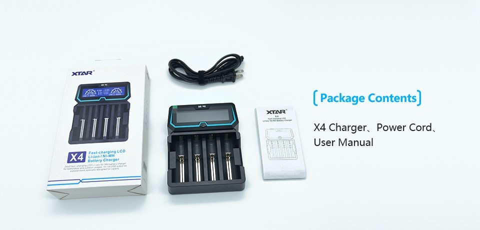 XTAR D4 Li-Ion oplades 2.0Ax2 220V