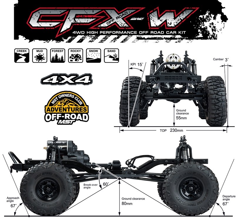 MST CFX-W JP1 4WD 1/8 Crawler Kit