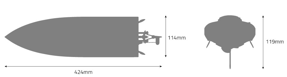 UDI Hurtig b�rstel�s RC-b�d - r�d 2.4 GHz