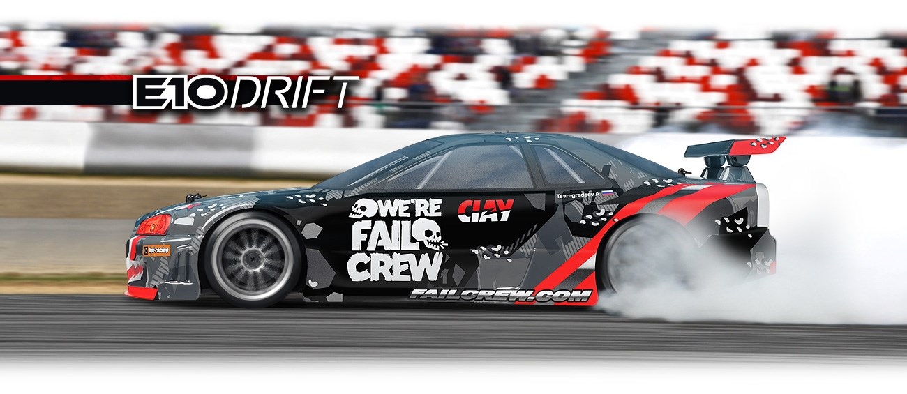 HPI E10 Drift Fail Crew Nissan Skyline - Komplet