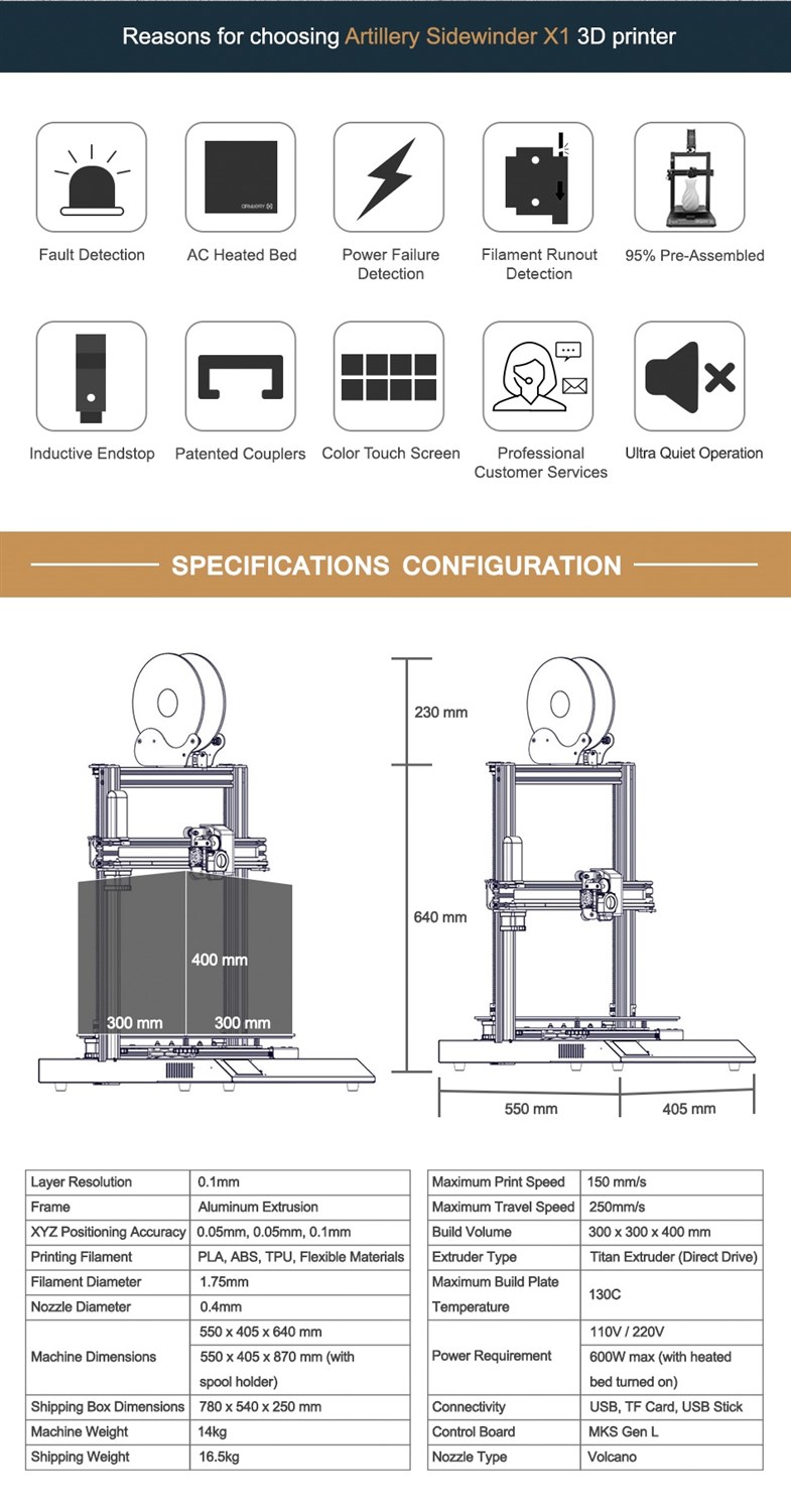 Artillery Sidewinder X1 3D-printer