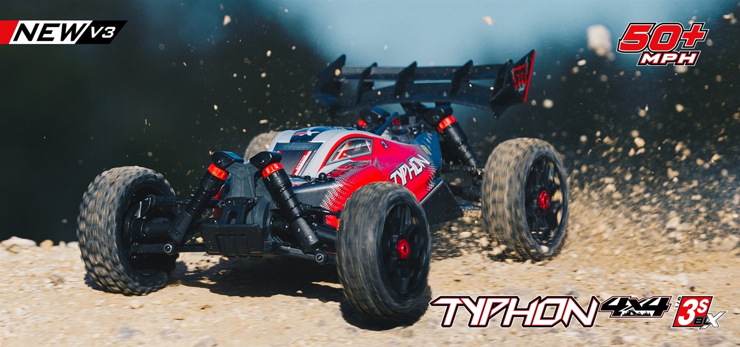 ARRMA Typhon 3s BLX 4WD Buggy V3 - RTR Red