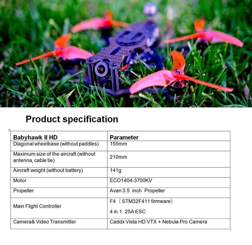 EMAX Babyhawk II HD 3.5 tommer 4S Micro DJI PNP