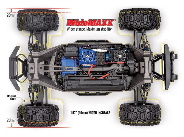 Traxxas WideMaxx 4x4 Brstels RTR Gul