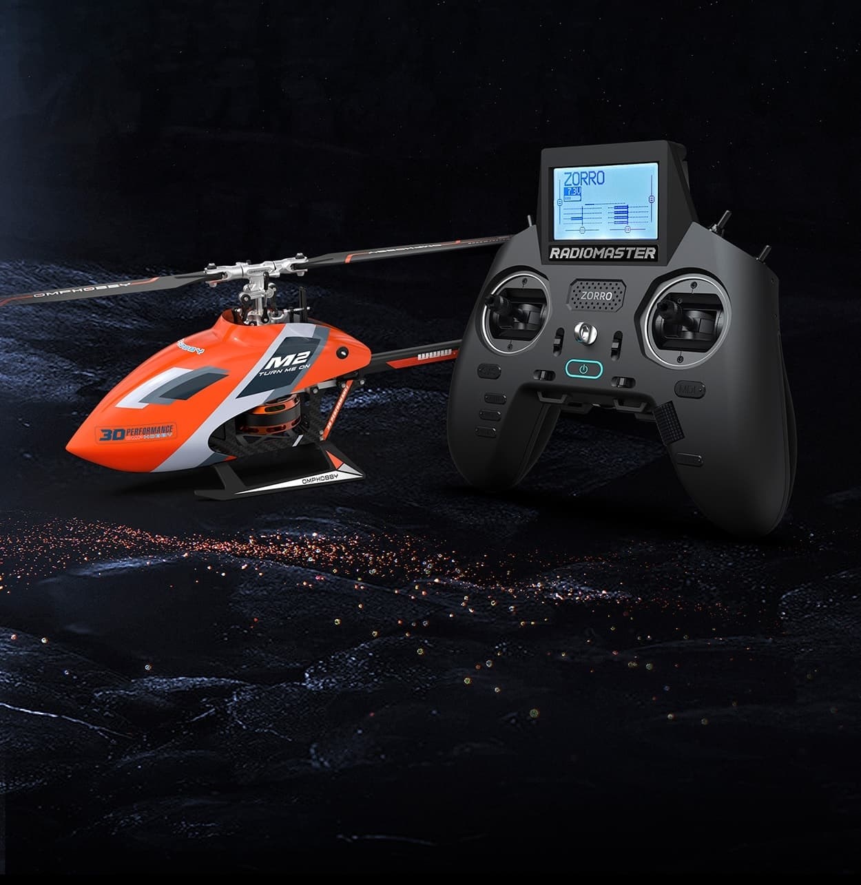 OMP Hobby M2 Evo Helicopter - Gul :: Komplet