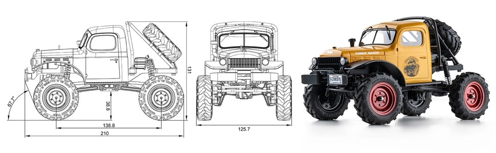 FMS FCX24 Power Wagon 1/24 Crawler Gul