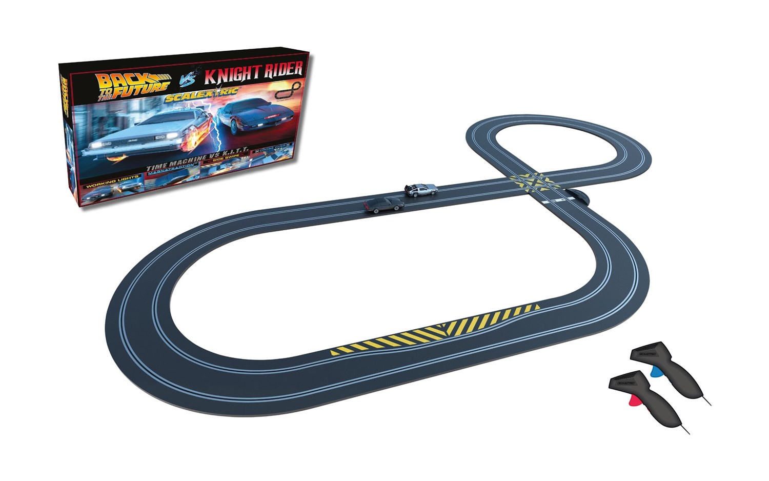 Scalextric Racerbane - Time Machine vs KITT