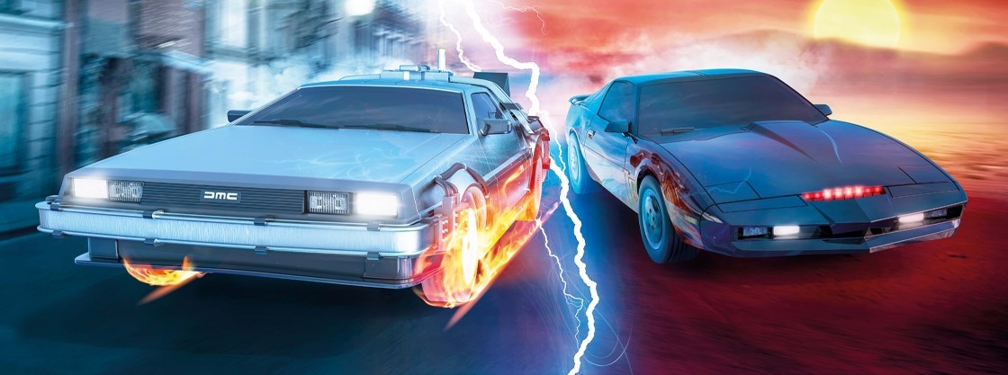 Scalextric Racerbane - Time Machine vs KITT