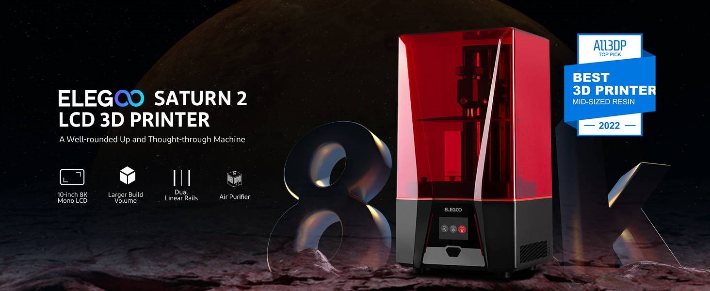 ELEGOO Saturn 2 - MSLA Resin - 8K 3D-printer