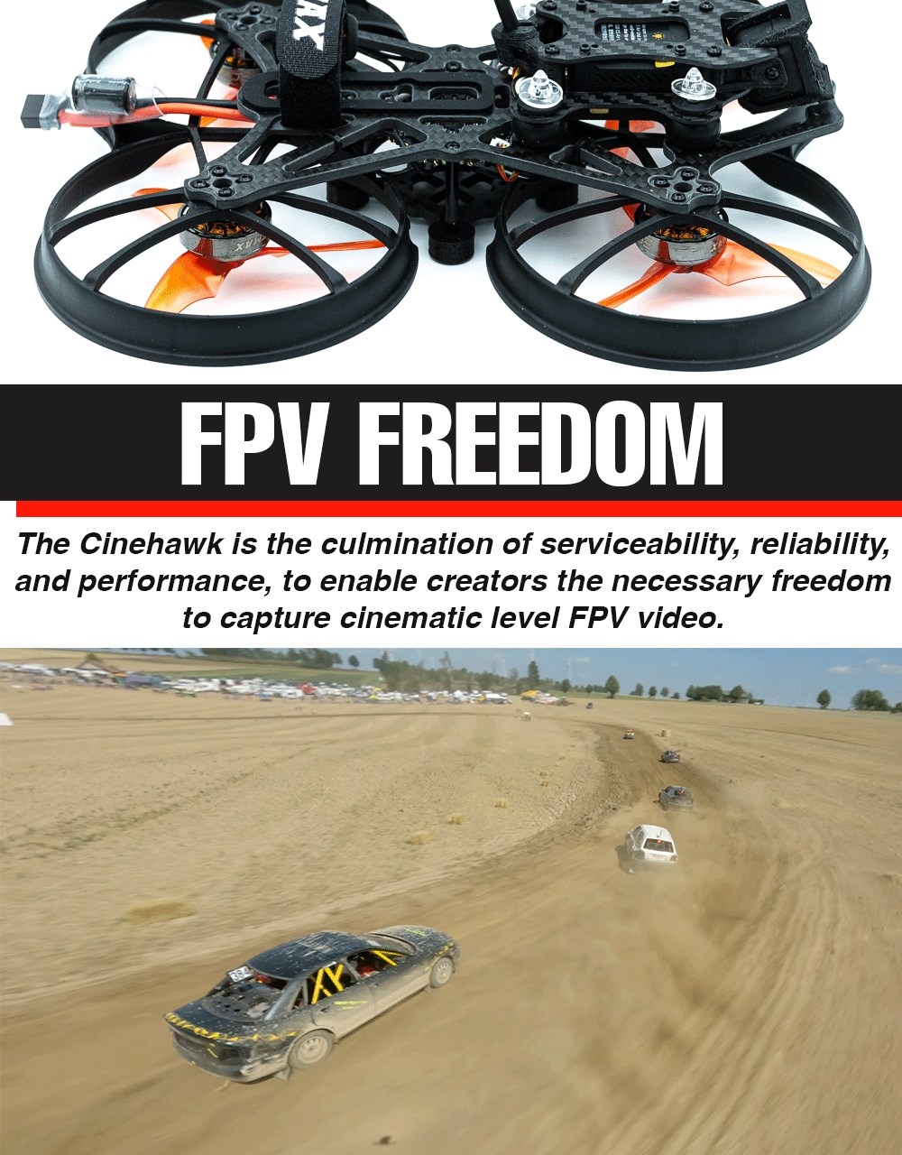 EMAX Cinehawk HD O3 3.5 tommer 4S FPV BNF ELRS