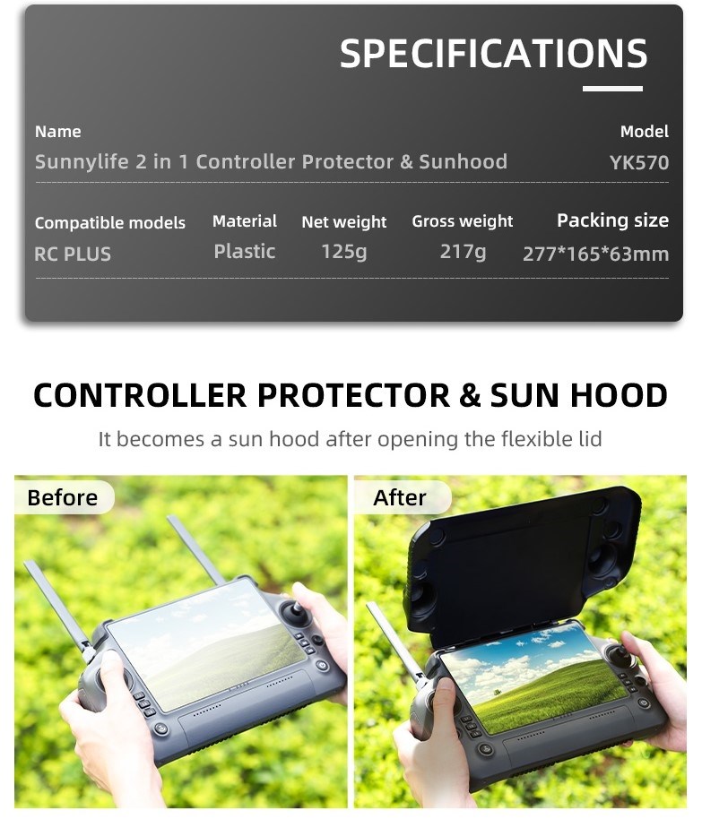 Beskytter og solskrm til DJI RC Plus