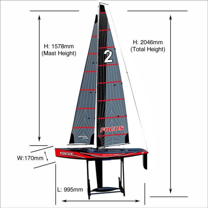 Joysway Focus V3 - 2.4GHz Sejlbd RTR - Rd