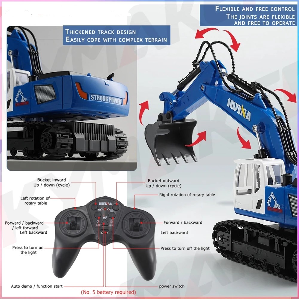 HuiNa Gravemaskine Bl� m/Metalskuffe 1:18