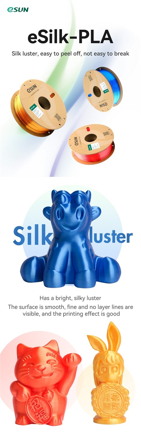 eSUN PLA-Silk 1.75mm 1kg - Yellow