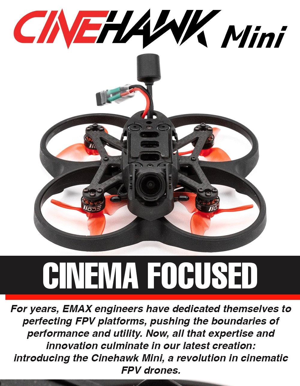 EMAX Cinehawk Mini O3 2.5 tommer 4S FPV BNF ELRS