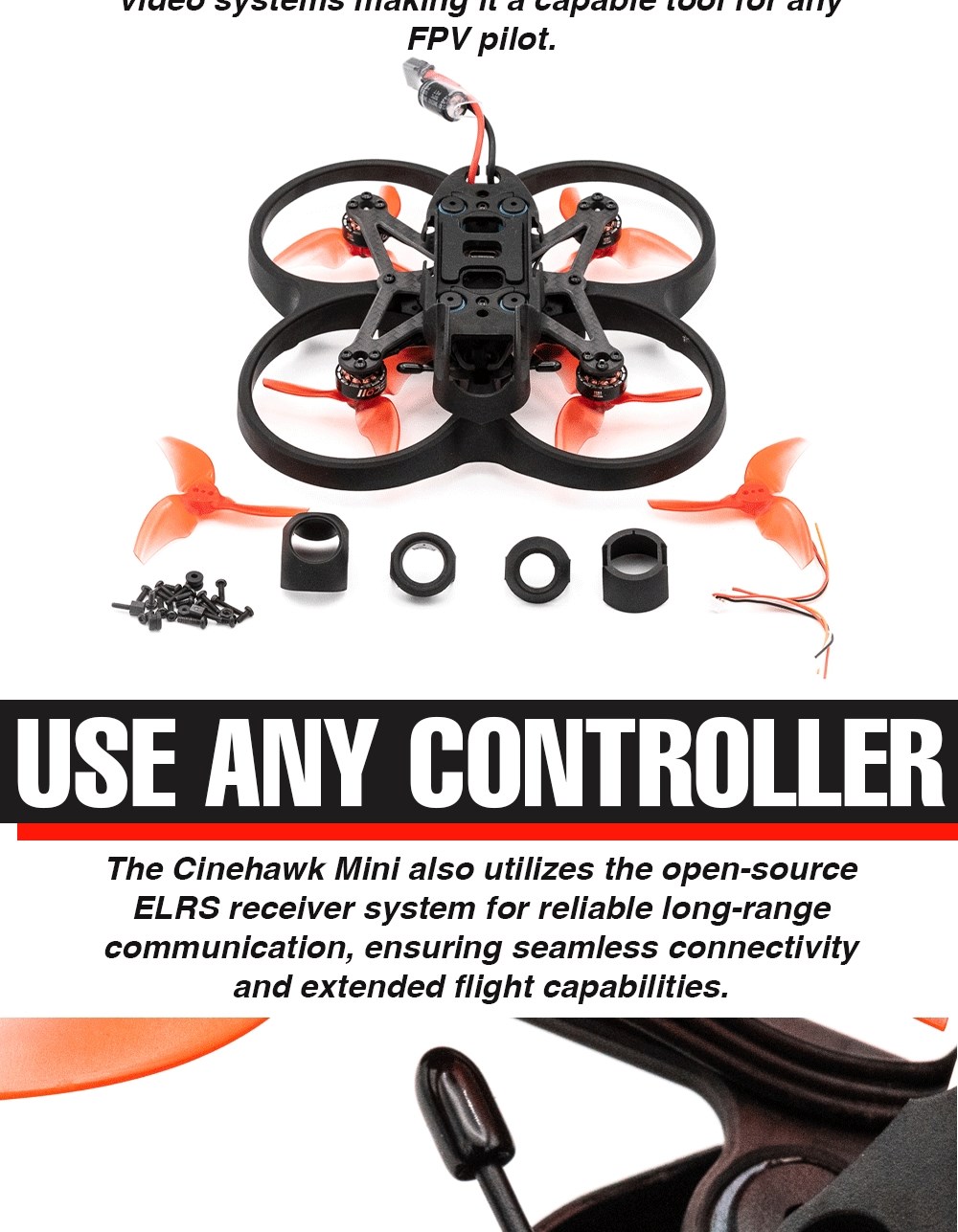 EMAX Cinehawk Mini O3 2.5 tommer 4S FPV BNF ELRS