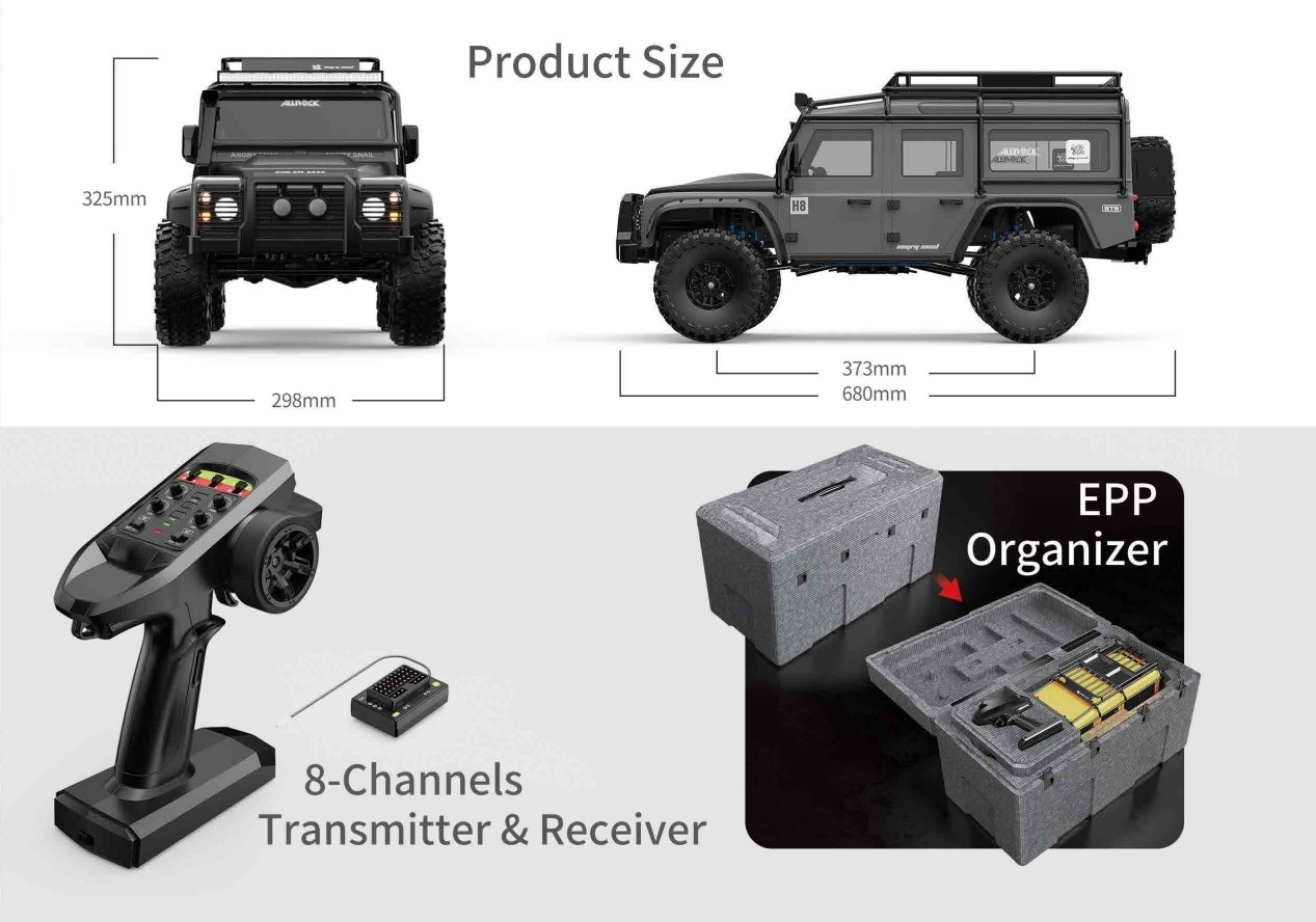 MJX Allrock H8H B�rstel�s 1:8 Crawler 4WD Gul