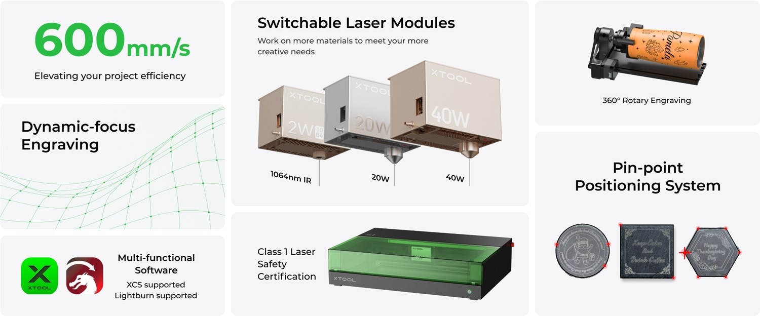 xTool S1 20W Diode Laser Cutter Deluxe Kit