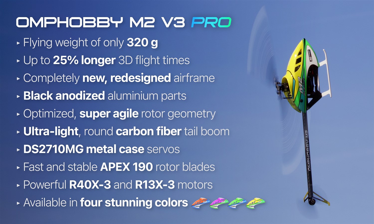 OMP Hobby M2 V3 PRO Helikopter - Cosmic Orange