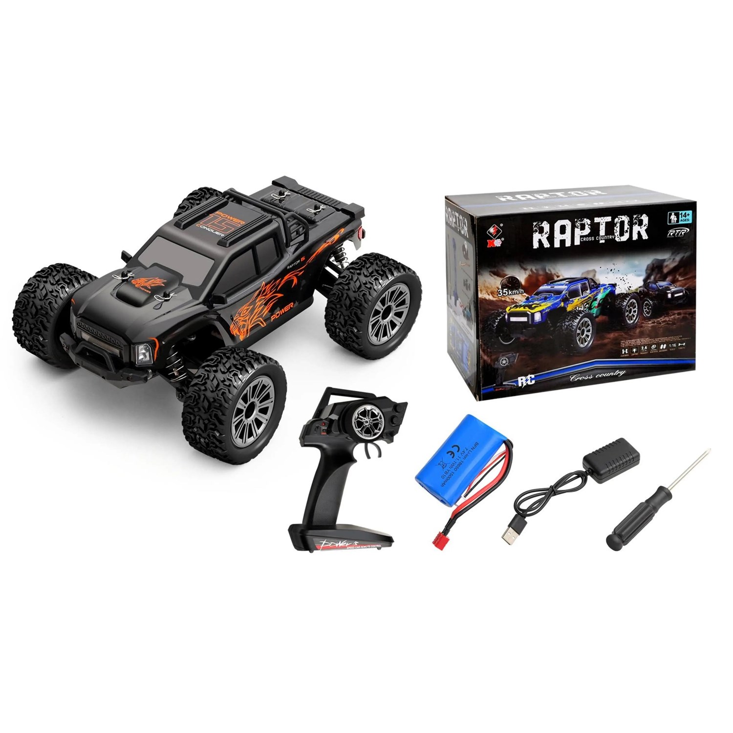 WLtoys Monster 164018 1/16 4WD Sort