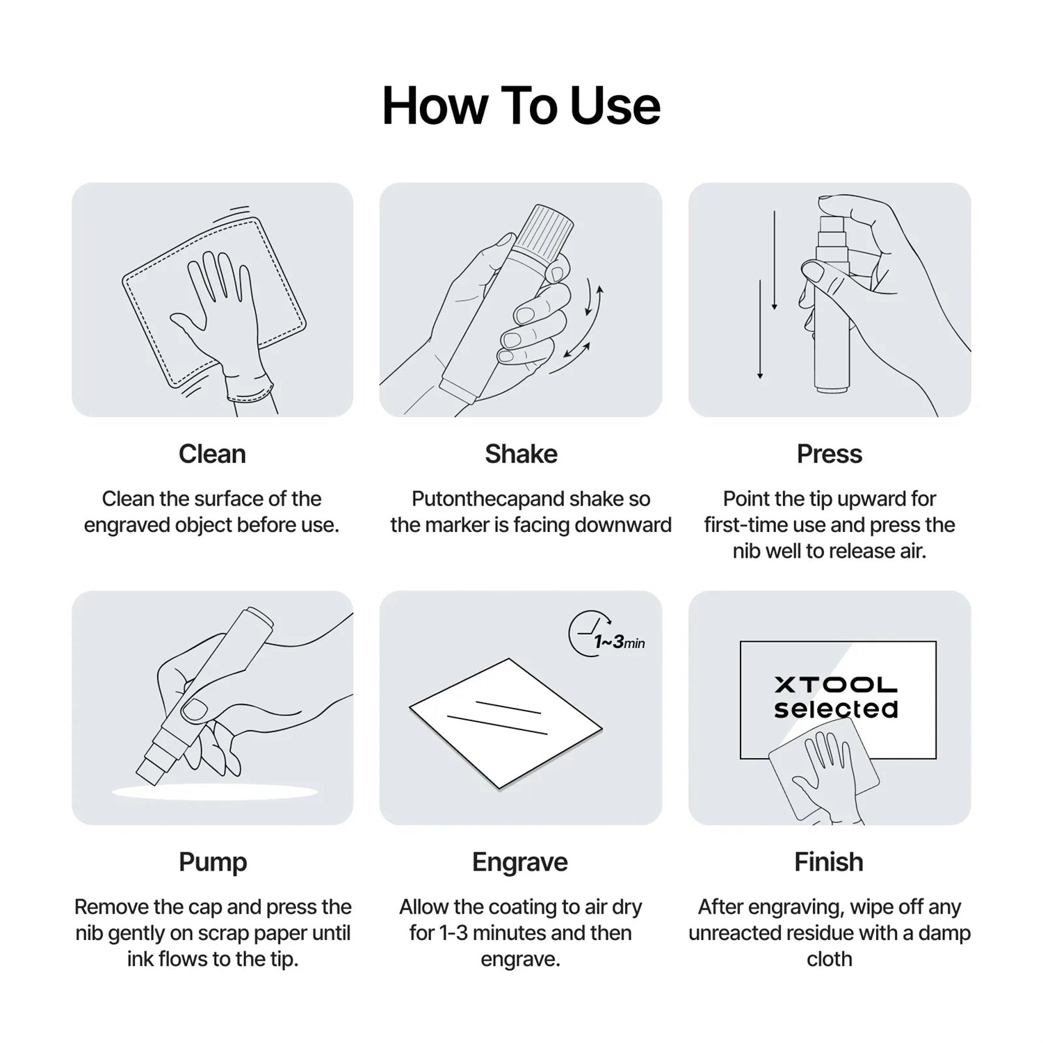 xTool Black Laser Marking Pen for Glass (2pcs)