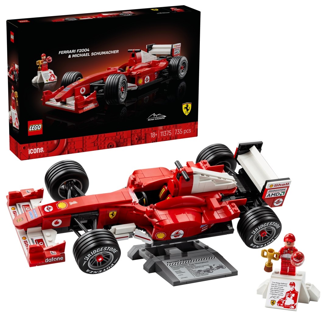 LEGO Icons Ferrari F2004 og Michael Schumacher