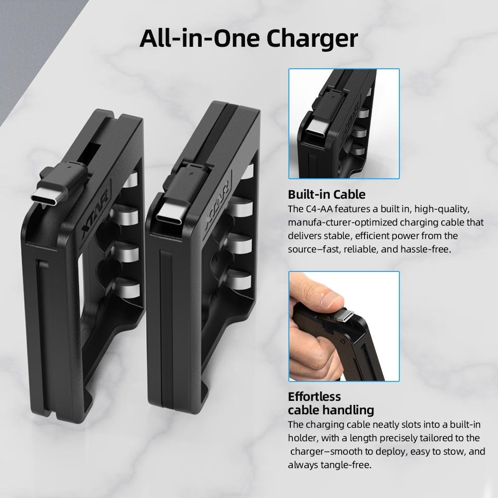 Xtar C4 AA-oplader 4x0.5A