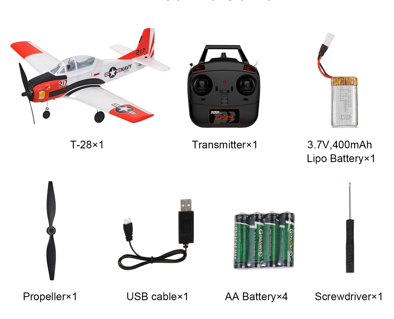 Top RC Hobby T28 450mm Gyro R�d RTF