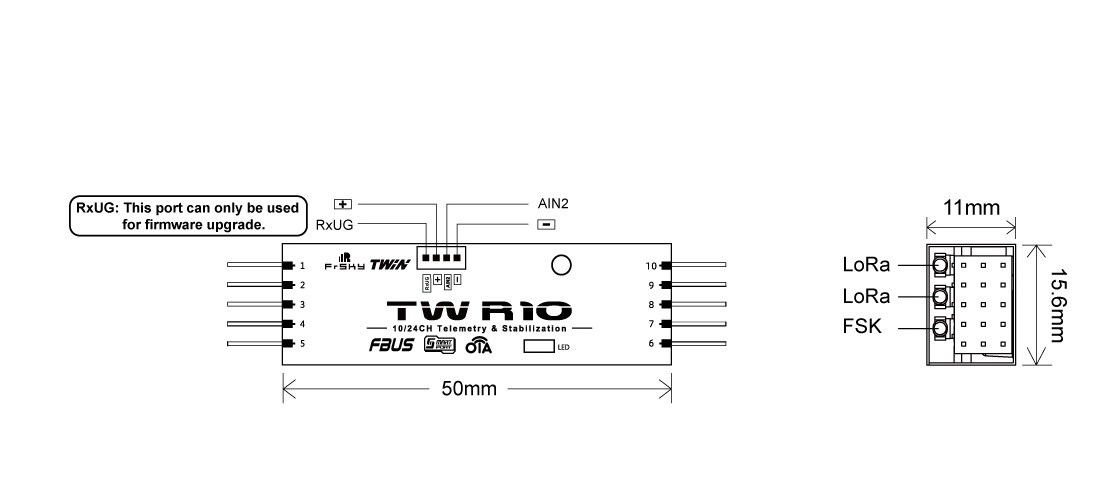 FrSky TW Twin R10 Dual 2.4 GHz