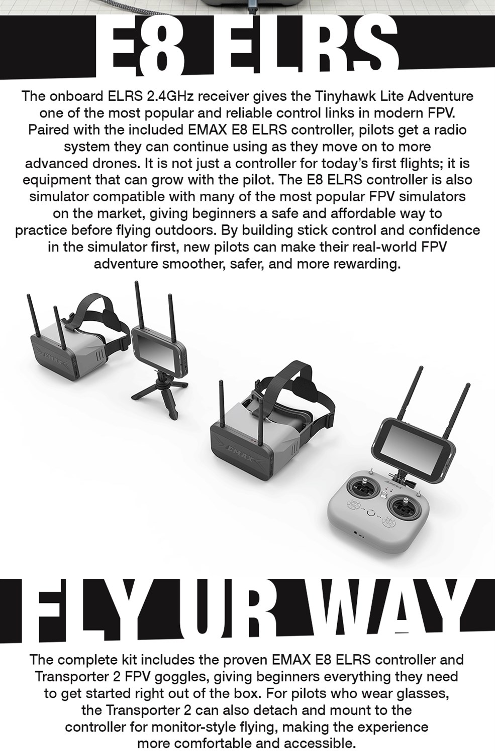 EMAX Tinyhawk Lite Adventure BNF Analog ELRS