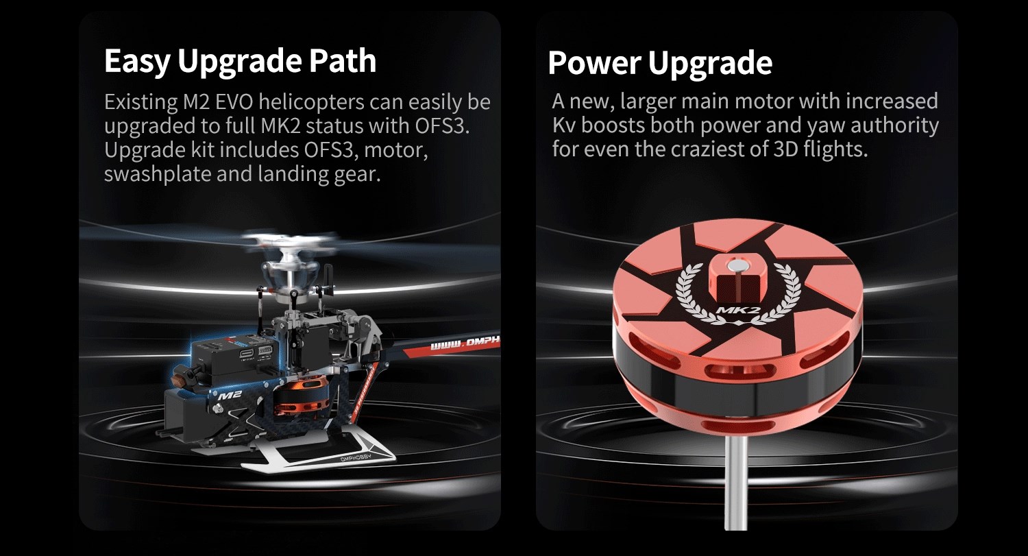 OMP Hobby M2 Evo MK2 OFS3 BNF Helikopter - Orange