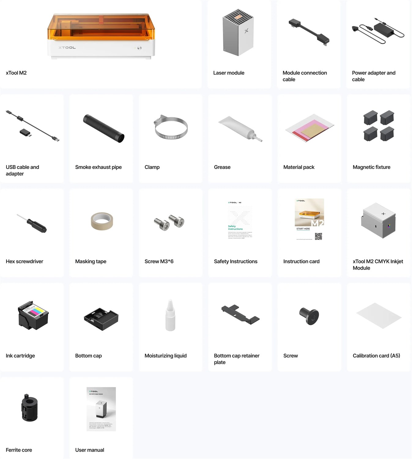 xTool M2 20W farveprint og -klippakke
